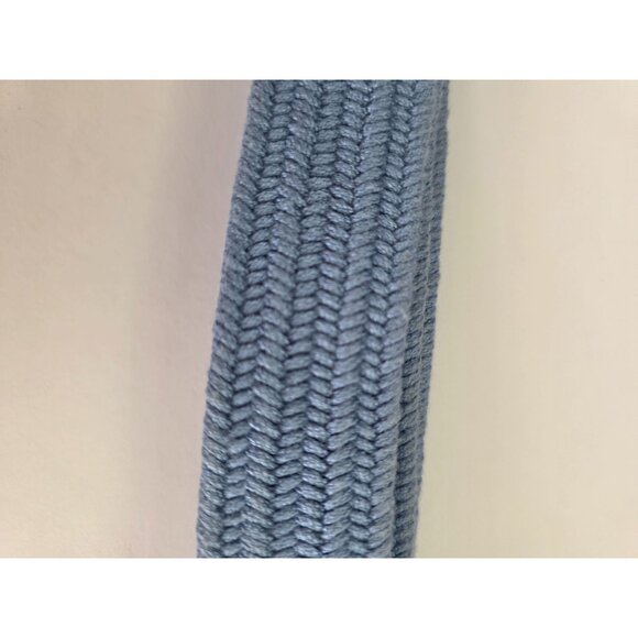 Vintage Talbots Light Blue & Brown Woven Belt With Leather Buckle - Medium New - Picture 7 of 8